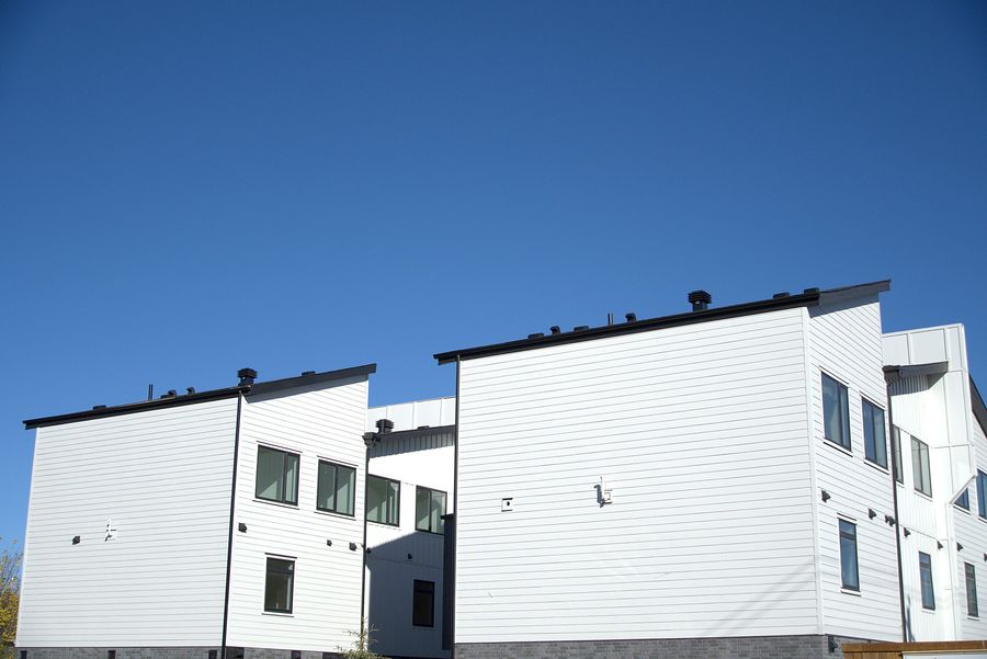 White townhouse row, Calgary
